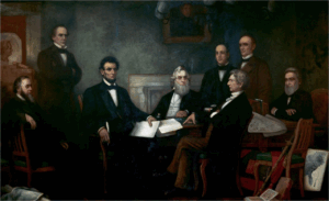 First Reading of the Emancipation Proclamation of President Lincoln is an 1864 oil-on-canvas painting by Francis Bicknell Carpenter. 